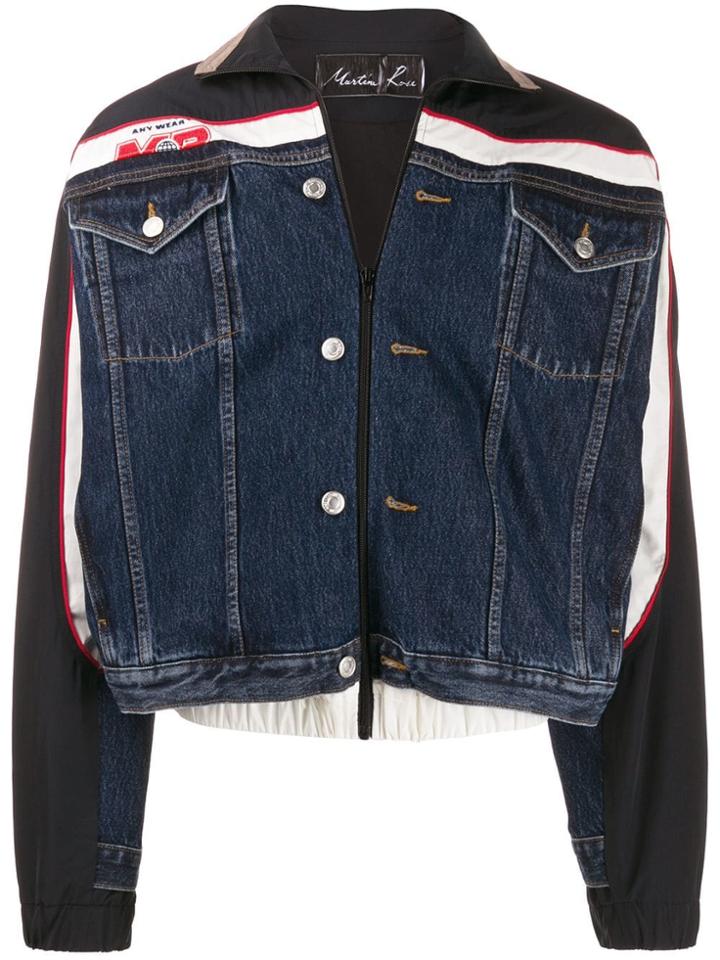 Martine Rose Hybrid Denim Track Jacket - Blue