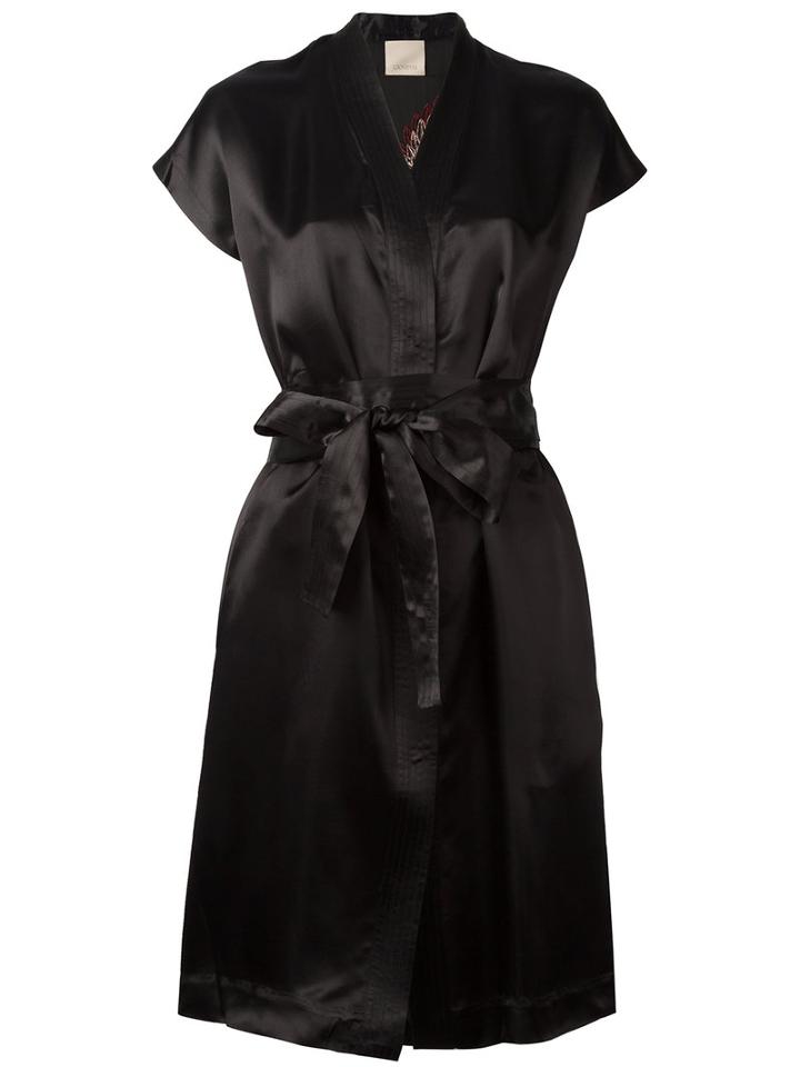 Laneus V-neck Wrap Dress, Women's, Size: 44, Black, Viscose