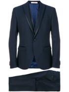 Corneliani Satin Trim Two Piece Suit - Blue