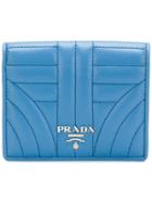 Prada Quilted Logo Wallet - Blue