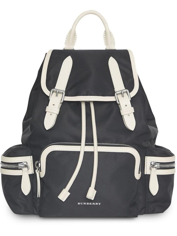 Burberry The Medium Rucksack In Technical Nylon And Leather - Black