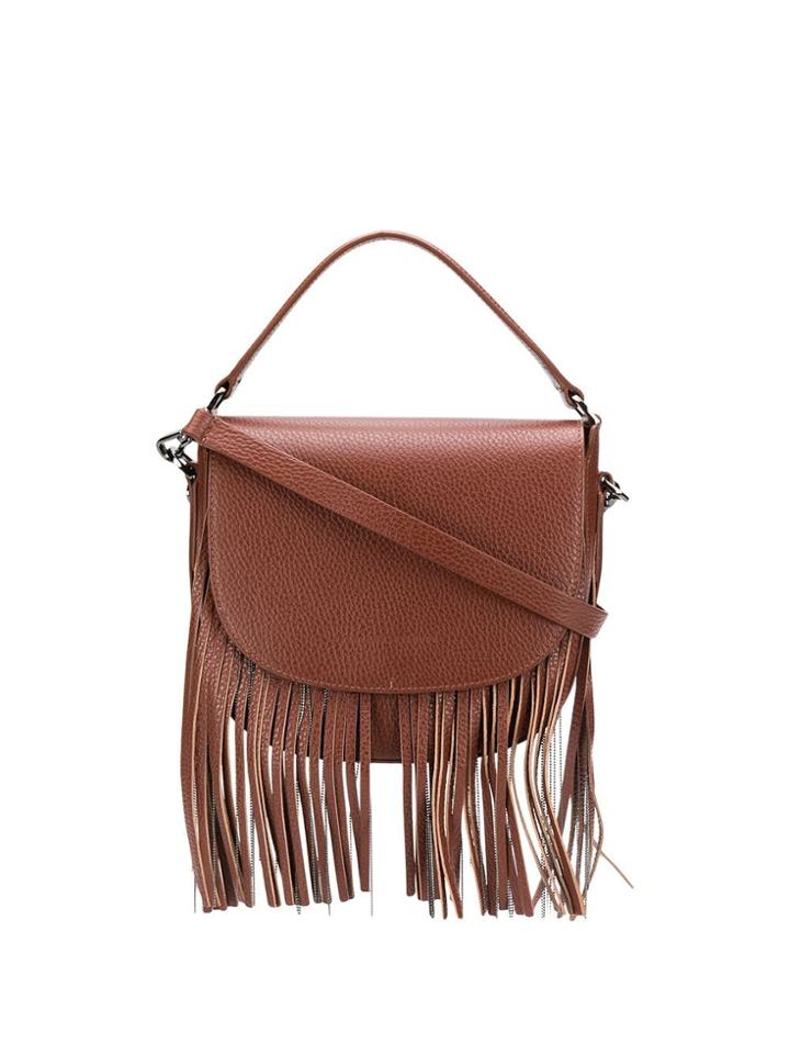 Fabiana Filippi Textured Fringed Tote Bag - Brown