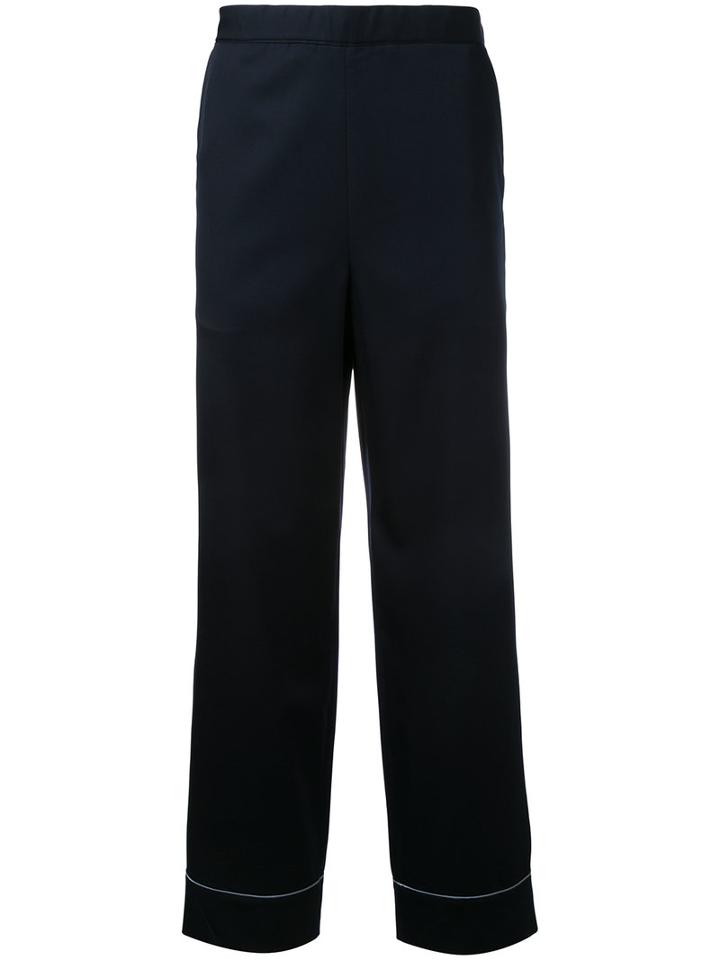 H Beauty & Youth - Pyjama Style Piped Trousers - Men - Wool - S, Blue, Wool