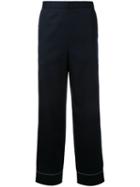 H Beauty & Youth - Pyjama Style Piped Trousers - Men - Wool - S, Blue, Wool
