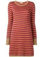 Twin-set Striped Sweater Dress - Pink & Purple