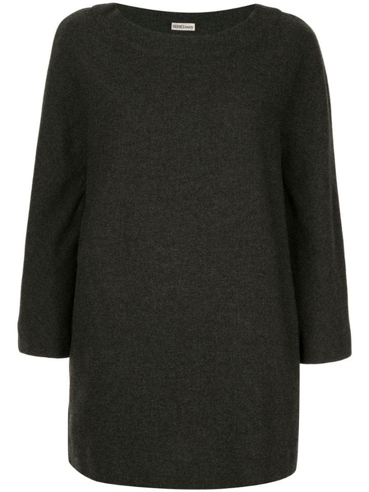 Hermès Pre-owned Cashmere Boxy Mini Dress - Grey