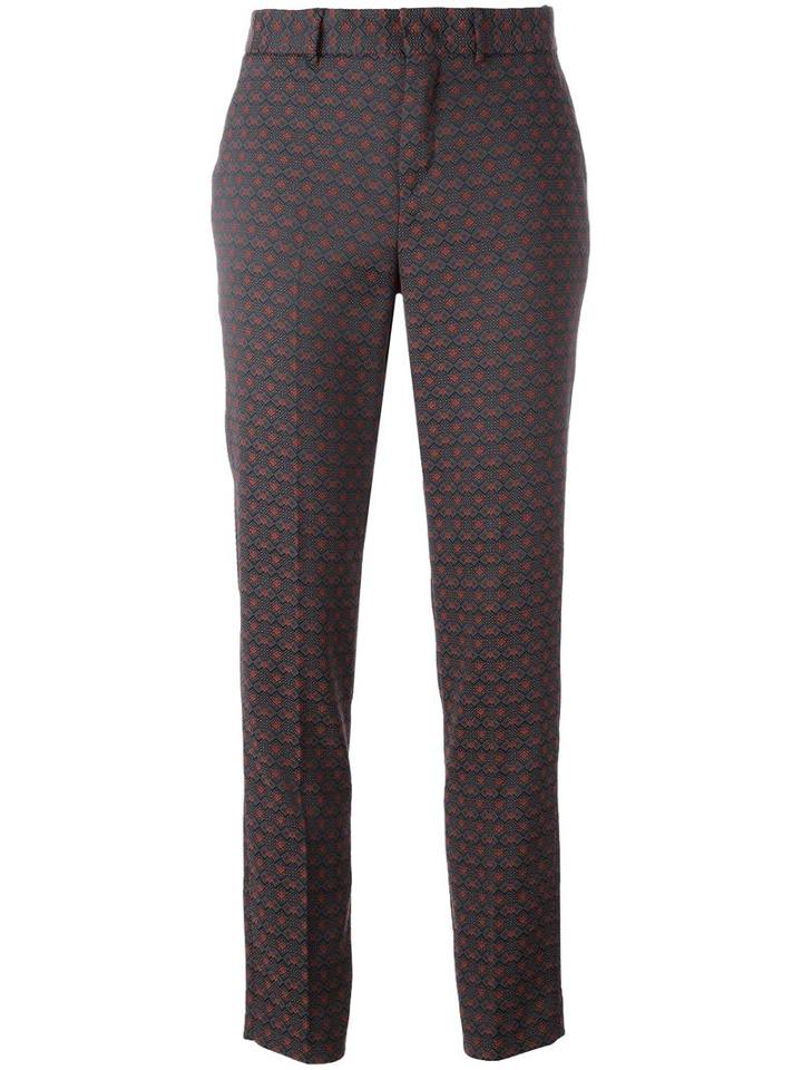 Pt01 Printed Slim-fit Trousers, Women's, Size: 44, Grey, Polyamide/polyester/spandex/elastane
