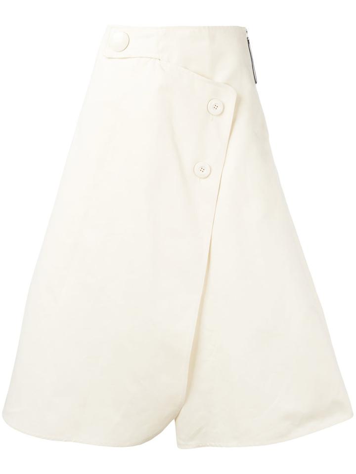 Marni Wrap Front Midi Skirt, Women's, Size: 42, Nude/neutrals, Cotton/linen/flax