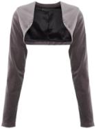Uma Raquel Davidowicz - Velvet Cropped Jacket - Women - Cotton/spandex/elastane - 44, Grey, Cotton/spandex/elastane