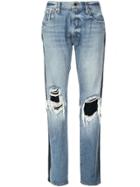 Khaite Two-tone Distressed Denim Jeans - Blue