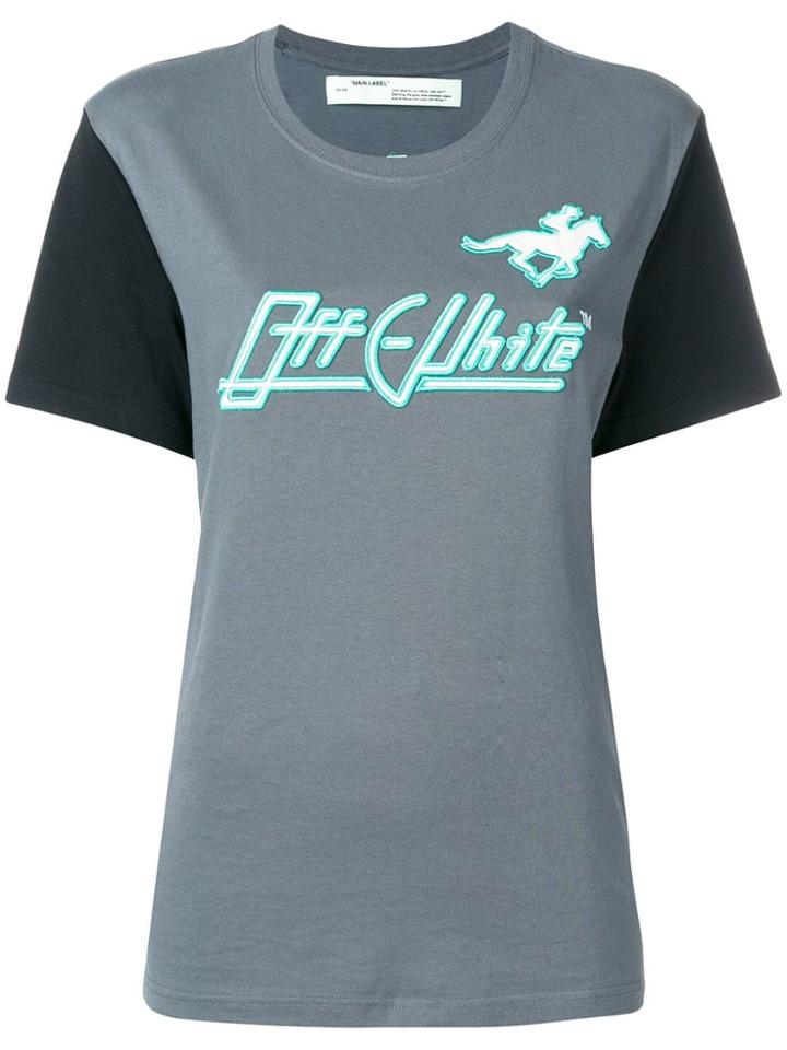 Off-white Embroidered Logo T-shirt - Grey