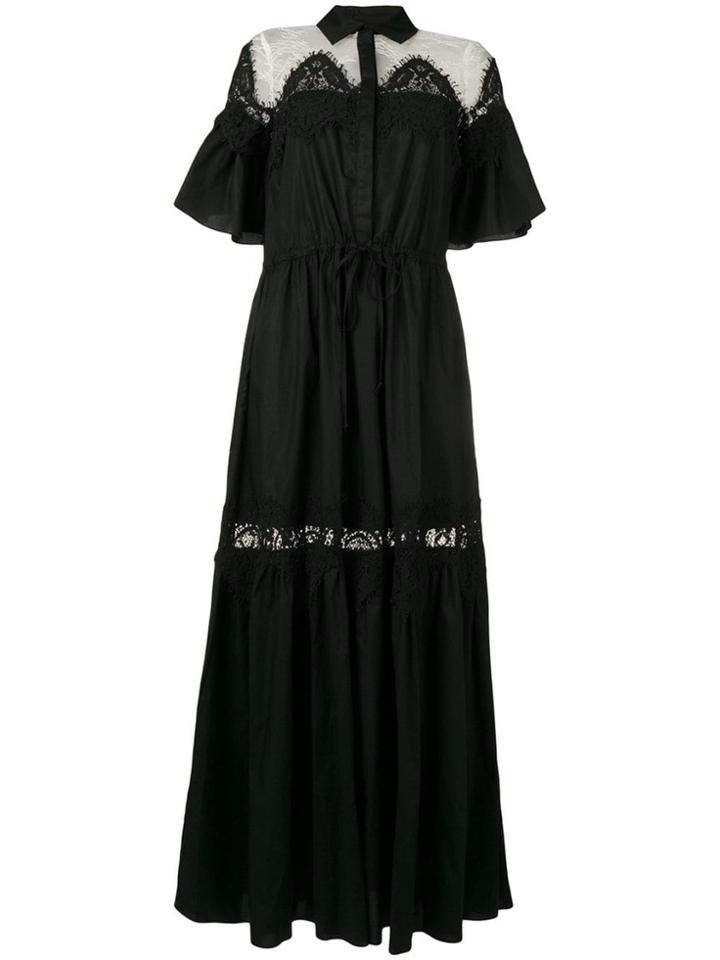 Twin-set Lace Inserts Shirt Dress - Black