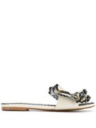 See By Chloé Molly Flower Appliqué Slides - White