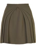 Brandon Maxwell - Pleated Layered Mini Skirt - Women - Polyester - 8, Green, Polyester