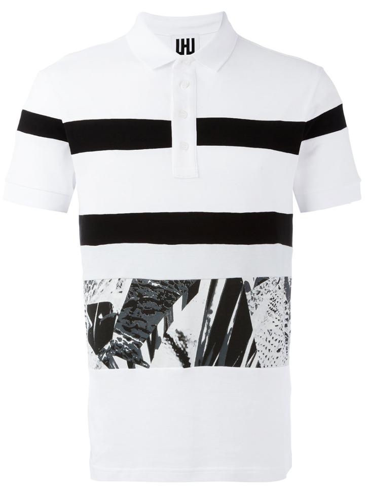 Les Hommes Urban - Striped Polo Shirt - Men - Cotton - L, White, Cotton