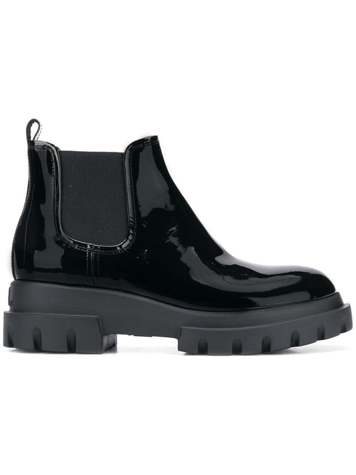 Agl Chunky Heel Ankle Boots - Black