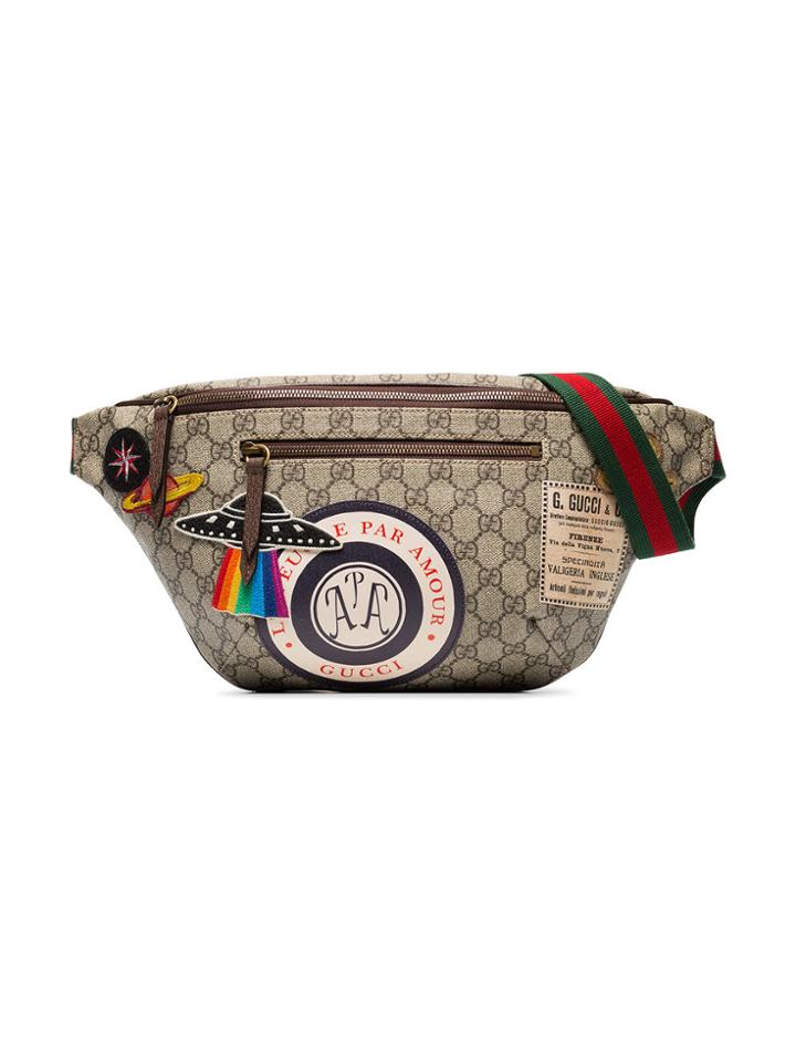 Gucci Beige Gucci Courrier Gg Supreme Leather Belt Bag - Brown