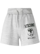 Moschino - Branded Drawstring Shorts - Women - Polyester/viscose - 40, Grey, Polyester/viscose
