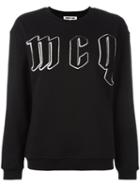 Mcq Alexander Mcqueen Embroidered Logo Sweatshirt, Women's, Size: Small, Black, Cotton
