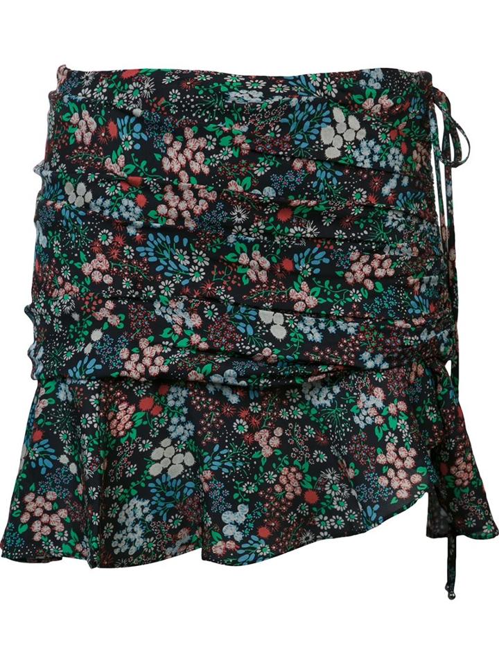 Veronica Beard Floral Ruffle Mini Skirt