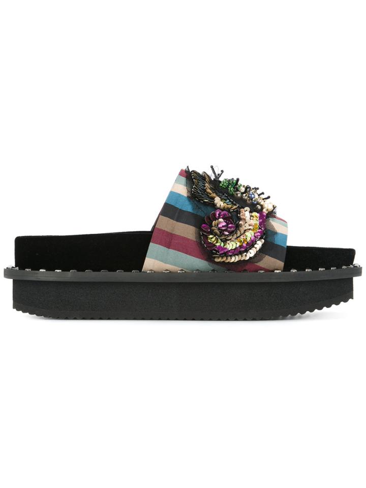 Antonio Marras Striped Embellished Sandals - Multicolour