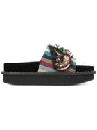 Antonio Marras Striped Embellished Sandals - Multicolour