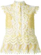 Erdem Sam Peplum Top, Women's, Size: 8, Yellow/orange, Polyester