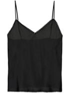 Lee Mathews V-neck Cami Top With Lace - Black