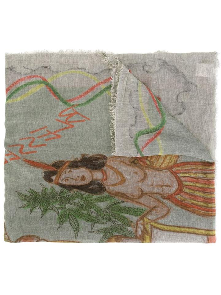 Faliero Sarti Red Indian Print Scarf
