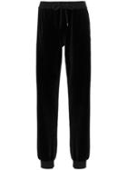 Versace Velour Cotton Blend Sweat Pants - Black