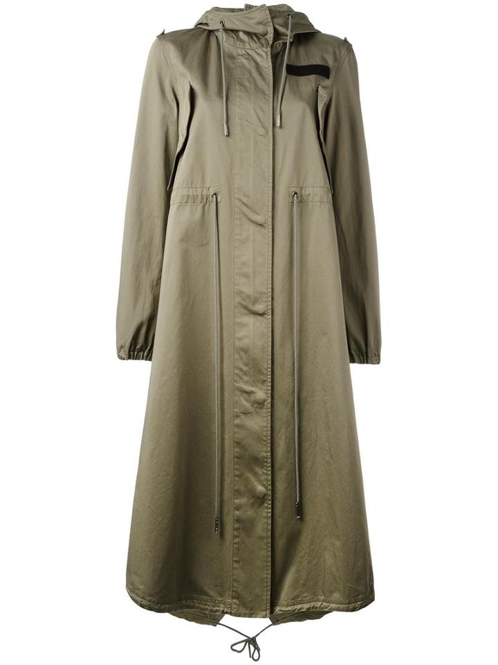Mm6 Maison Margiela Military Raincoat, Women's, Size: 40, Green, Cotton