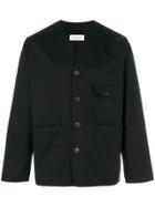 Universal Works Button Up V Neck Jacket - Black