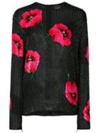 Ashish Sequinned Poppy Detail Top, Women's, Size: Xs, Black, Silk/sequin