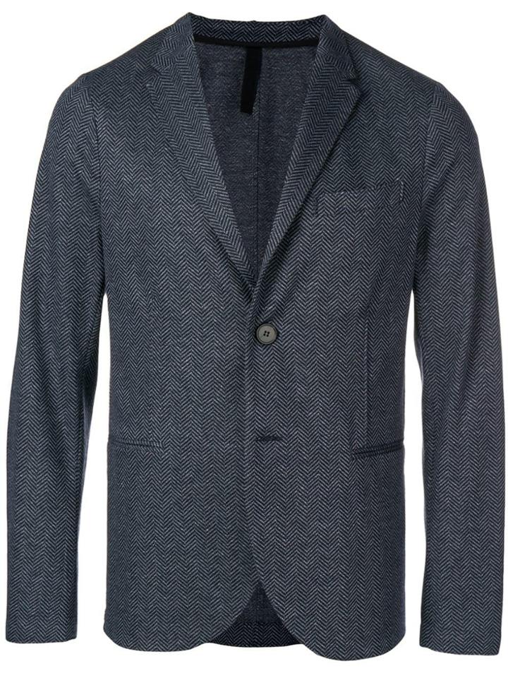 Harris Wharf London Chevron Knit Blazer - Blue