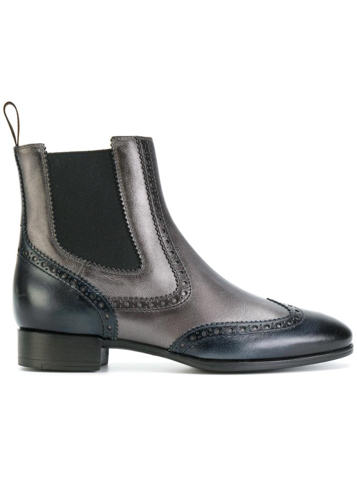 Santoni Wingtip Ankle Boots - Grey