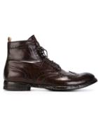 Officine Creative Distressed Brogue Detail Boots