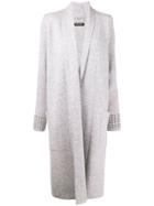 Max & Moi Embellished Cuff Longline Cardigan - Grey