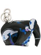 Loewe Elephant Circus-print Purse Charm - Black