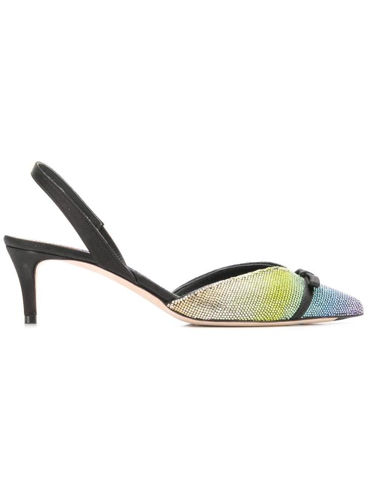 Marco De Vincenzo Embellished Slingback Pumps - Black
