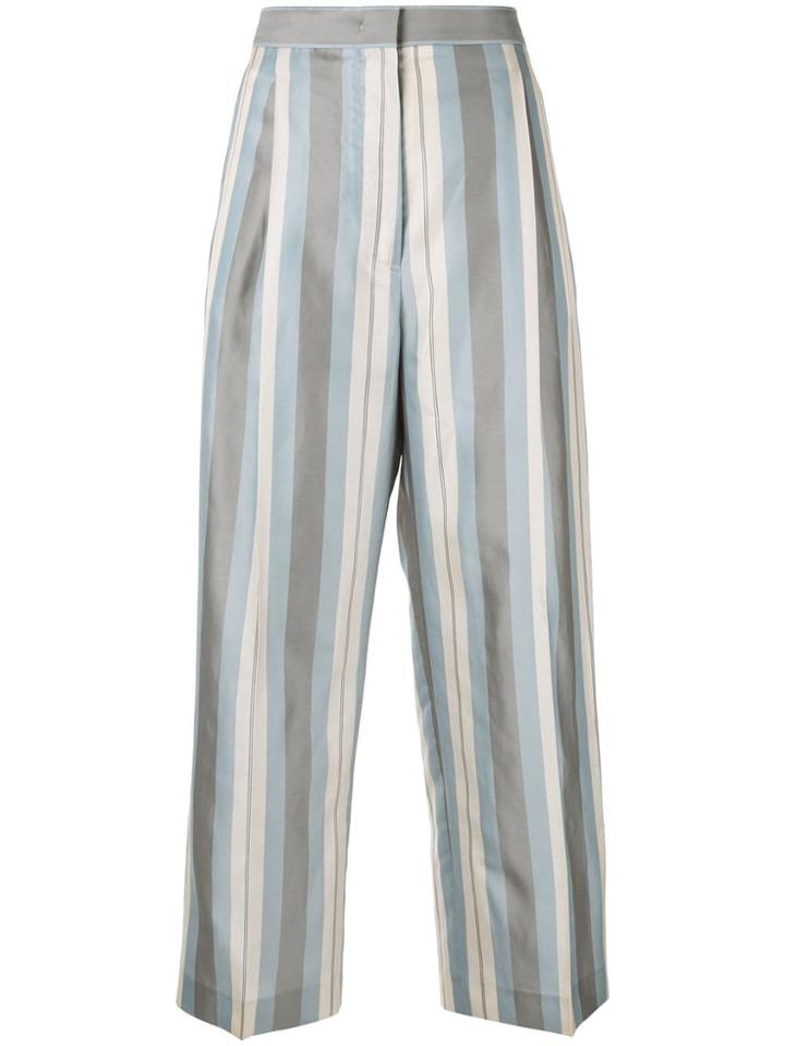 Jil Sander Striped Straight Trousers - Blue