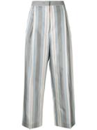 Jil Sander Striped Straight Trousers - Blue