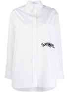 Krizia Vintage Panther Detail Oversized Shirt - White