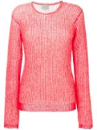 Forte Forte Striped Knit Sweater, Women's, Size: 2, Pink/purple, Nylon/mohair/wool