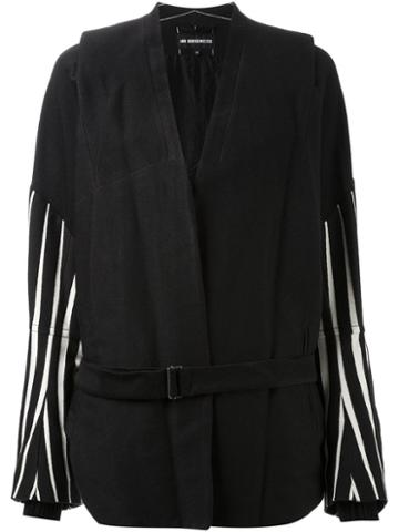 Ann Demeulemeester 'simplistic' Belted Jacket, Women's, Size: 40, Black, Cotton/acrylic/polyester/wool