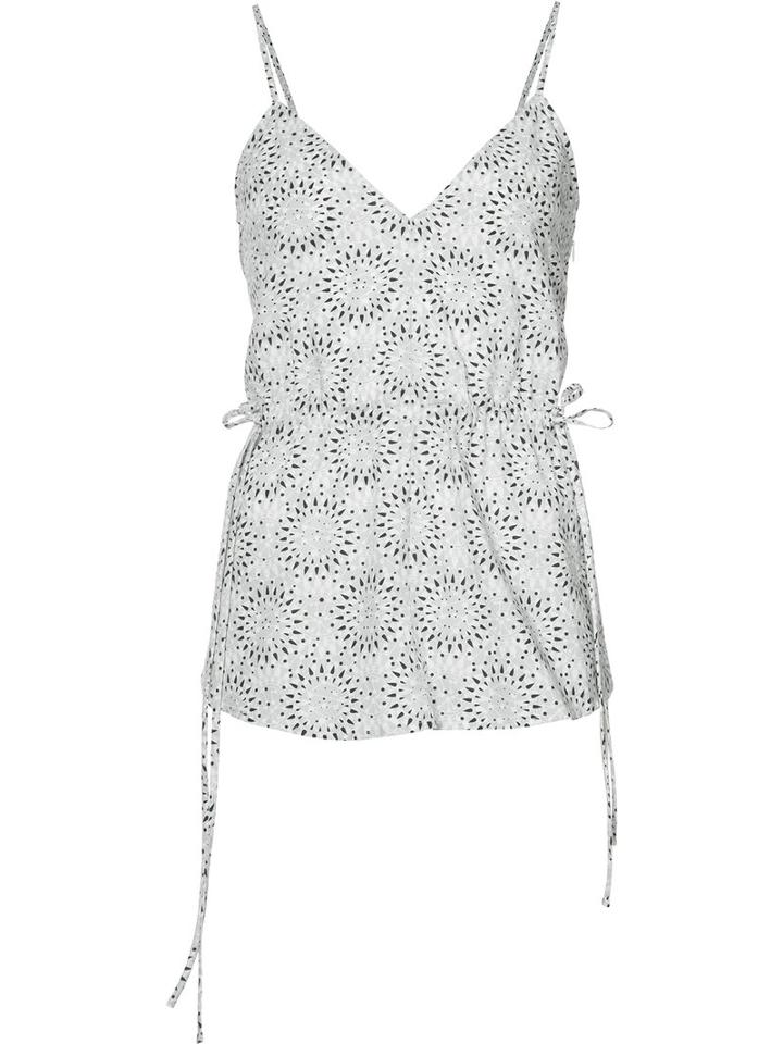 Derek Lam - Printed Drawstring Cami - Women - Cotton - 38, Women's, White, Cotton