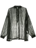 Iro Oversized Mandarin Collar Shirt - Black