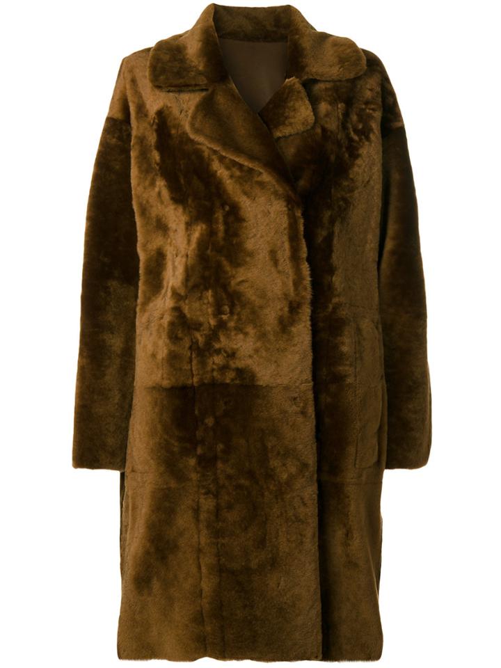 Drome Shearling Coat - Brown