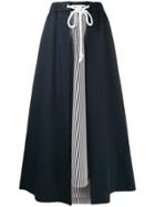 Sjyp Stripe Banding Long Skirt - Blue