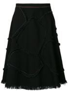 Sonia Rykiel Fringe Detail A-line Skirt - Black
