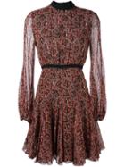 Giambattista Valli Abstract Print Longsleeved Dress, Women's, Size: 42, Black, Silk/viscose/acetate
